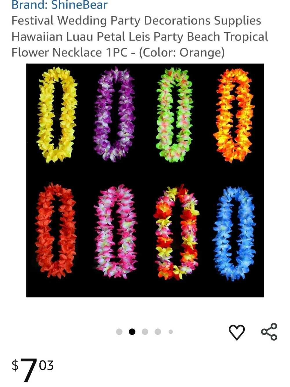 Colorful Hawaiian Flower Leis - Multicolor Party Necklaces
